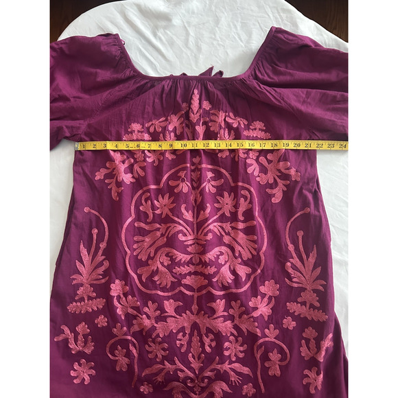 Free People Floral Embroidered Off Shoulder Fiona Shift Dress Womens Size Large - Picture 6 of 7